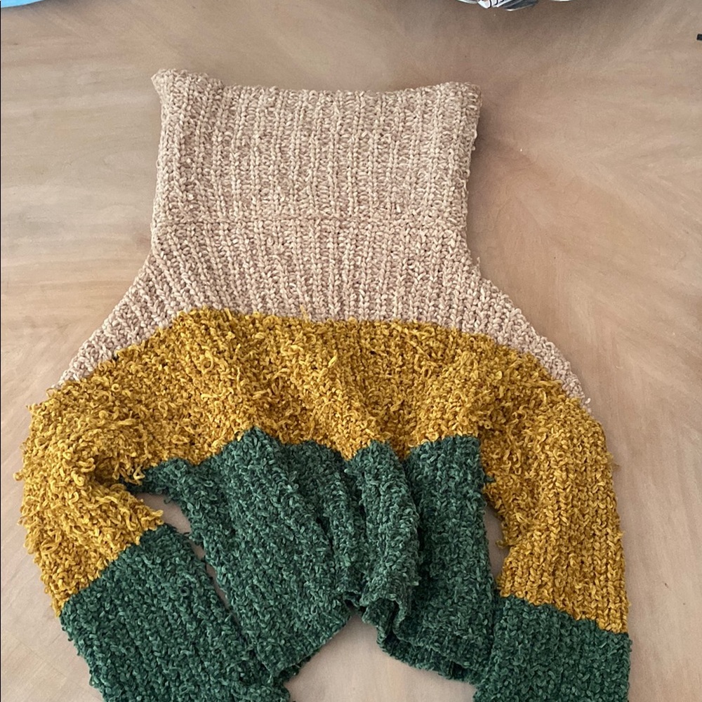 Cozy Beige, Yellow, and Green Women Sweater